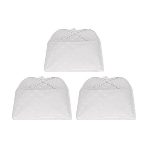 3PK Culinary Kitchen Umbrella Mesh Cover Food Protector Lid 40cm Clear