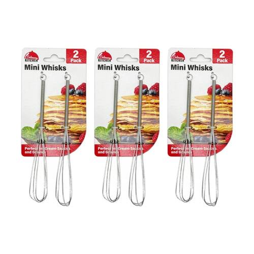 3x 2pc Culinary Kitchen Stainless Steel Mini Whisks Set Cooking Utensil 18cm