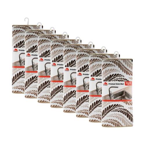 8PK Culinary Kitchen Printed Drying Sink Mat 38x51cm Assorted