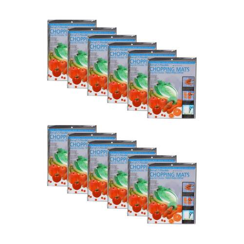 12x 2pc Braz Flexible Easy Clean Chopping Mats W/ Hanging Hole Transparent
