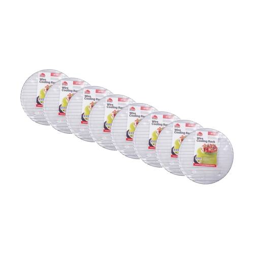 8PK Culinary Kitchen Round Chrome Wire Cake Or Pot Cooling Rack 32cm