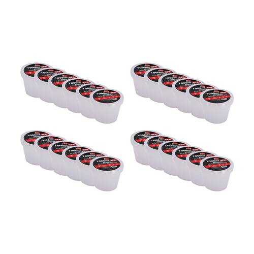 24x 4pc Braz Reusable Round Food Storage Containers W/ Lids 1000ml Clear