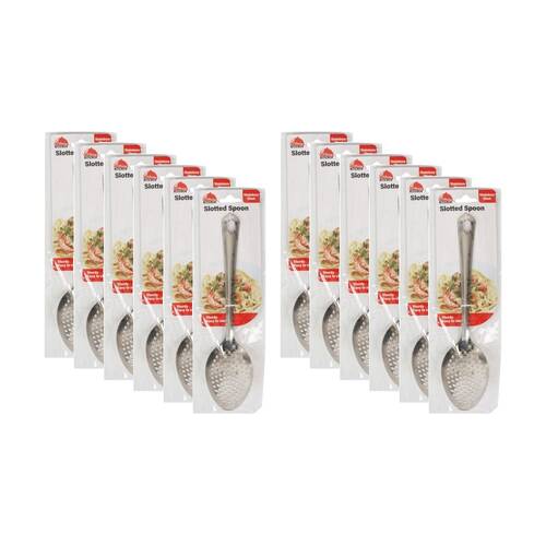 12PK Culinary Kitchen Stainless Steel Slotted Spoon Cooking Utensil 27cm