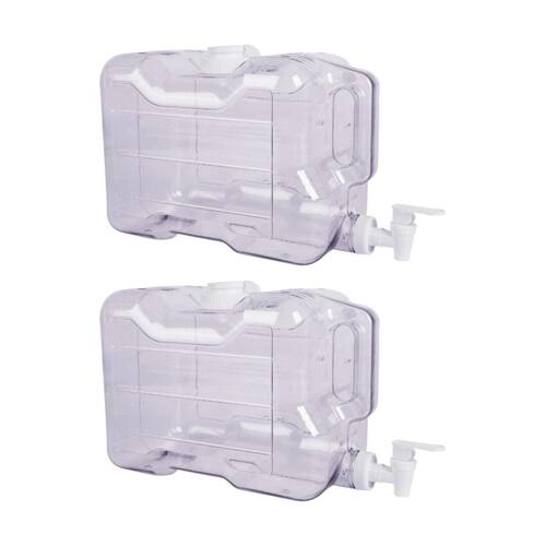 2PK Braz Plastic Water Drinking Dispenser W/ Tap Screw Cap & Carry Handle 7L