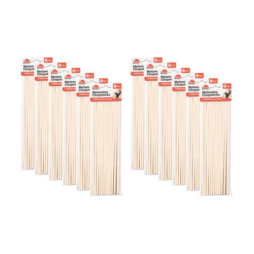 12x 12pc Braz Reusable Washable Melamine Chopsticks Kitchen Dining Utensils 24cm