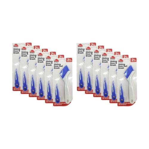 12x 2pc Braz Sliding Door Track Rail Cleaner Brush Set Large & Small