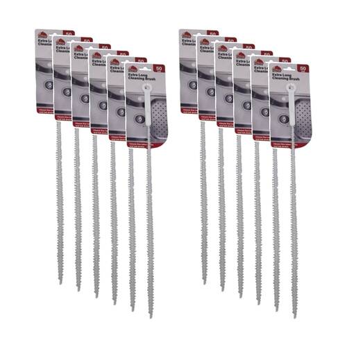 12PK Braz Flexible Extra Long Drain Pipe Cleaning Brush W/ Serrated Head 55cm