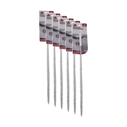 6PK Braz Flexible Extra Long Drain Pipe Cleaning Brush W/ Serrated Head 55cm