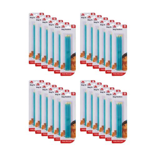 24x 3pc Braz Reusable Food Storage Long Bag Sealers 18.5cm Blue