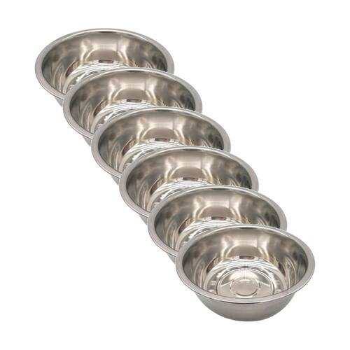 6PK Braz Stainless Steel Kitchen Prep Mixing Bowl Serving Serveware 14cm Silver