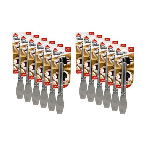 12PK Culinary Kitchen Stainless Steel Butter Spreader Cooking Utensil Silver