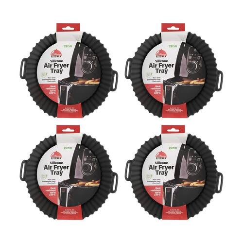 4PK Braz Round Silicone Non-Stick Heat Resistant Air Fryer Liner 22cm