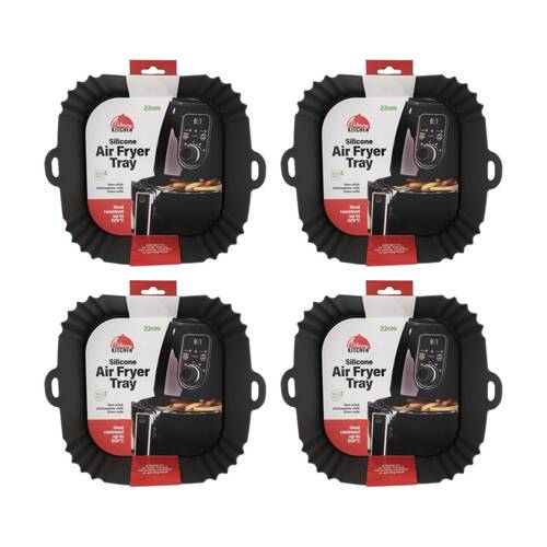 4PK Braz Square Silicone Non-Stick Heat Resistant Air Fryer Liner 22cm