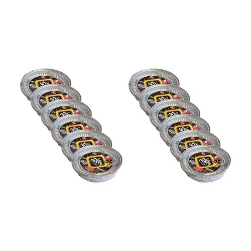 12x 6pc Braz Aluminium Foil Disposable Cake Dish Tray W/ Lids 23cm Silver