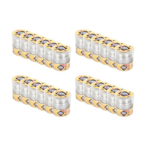 24x 15pc Braz Aluminium Foil Disposable Round Cup W/ Lids 7.5cm Silver