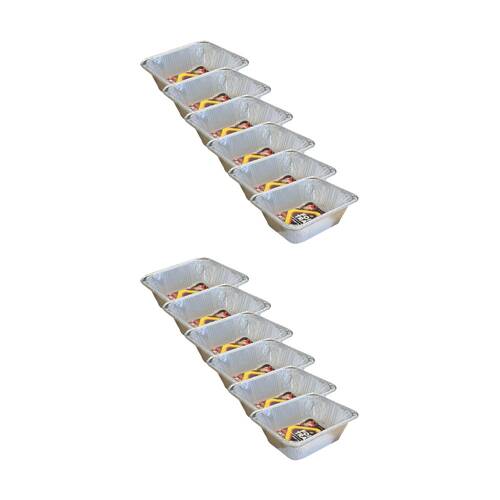 12PK Braz Aluminium Foil Disposable Roast Tray 31x25x10cm Silver