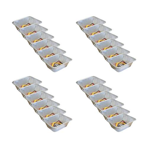 24PK Braz Aluminium Foil Disposable Roast Tray 31x25x10cm Silver