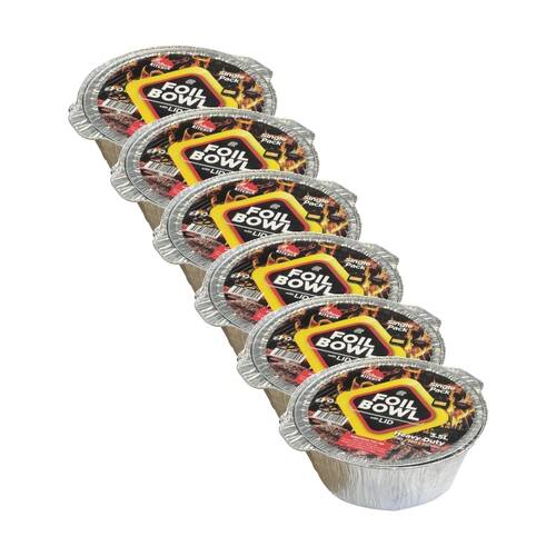 6PK Braz Aluminium Foil Disposable Pot Bowl W/ Lid Serveware 3.5L Silver