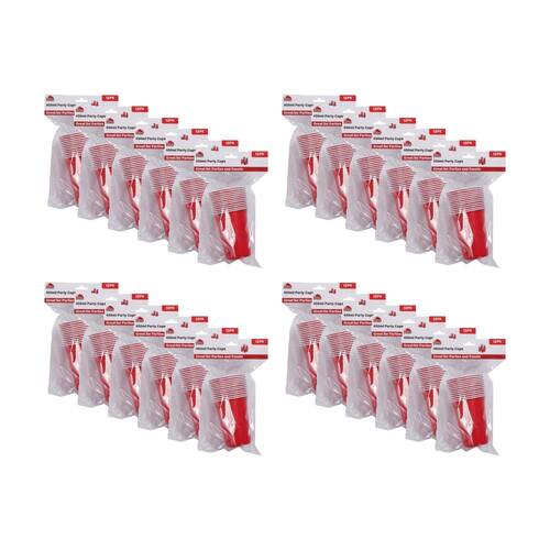 24x 12pc Culinary Kitchen Reusable Party Cups Value Set 450ml Red