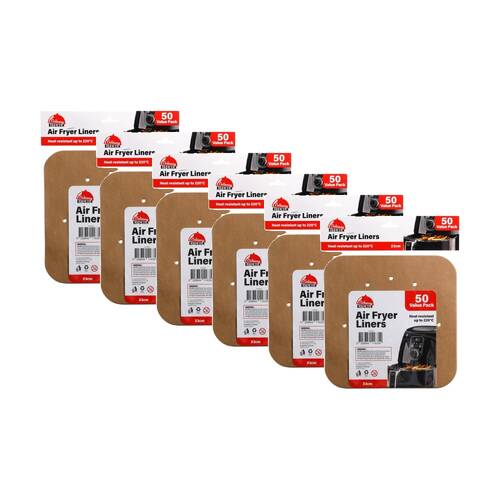 6x 50pc Braz Square Non-Stick Heat Resistant Air Fryer Sheets 23cm