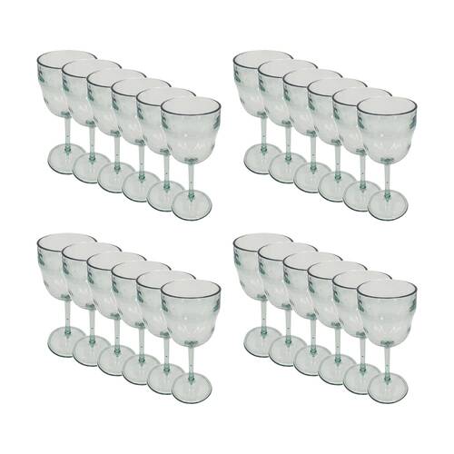 24PK Braz Recycled Look Wine Drinking Glass Tumbler Drinkware Clear