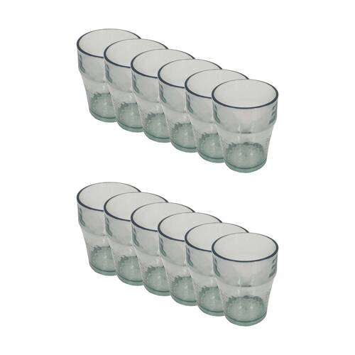 12PK Braz Recycled Look Drinking Glass Cup Drinkware 400ml Clear