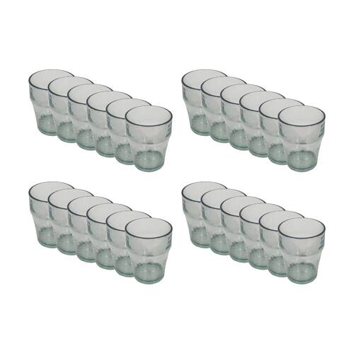 24PK Braz Recycled Look Drinking Glass Cup Drinkware 400ml Clear