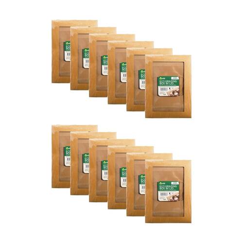 12PK Braz Earth Friendly Grazing Box W/ Transparent Window Lid Large 45x31x8cm