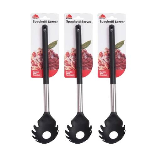 3PK Culinary Kitchen Nylon Stainless Steel Spaghetti Server Cooking Utensil 30cm