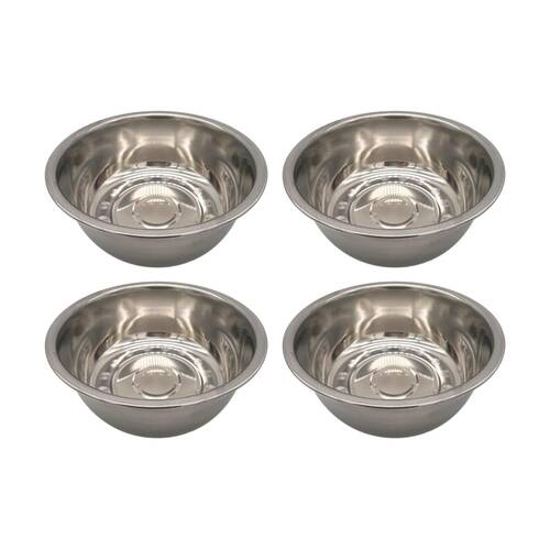 4PK Braz Stainless Steel Kitchen Prep Mixing Bowl Serving Serveware 38cm Silver