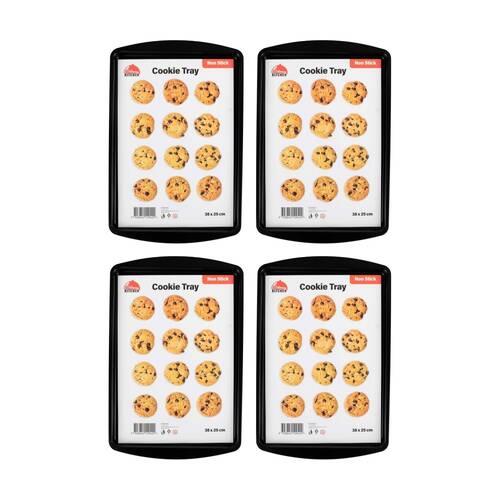 4PK Culinary Kitchen Non-Stick Rectangular Cookie Baking Pan Tray 38x25cm