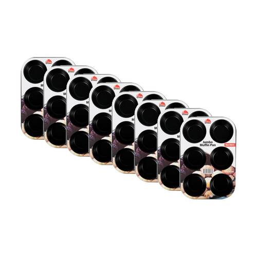 8PK Culinary Kitchen Non-Stick 6 Cup Rectangular Muffin Baking Pan Tray 32x21cm