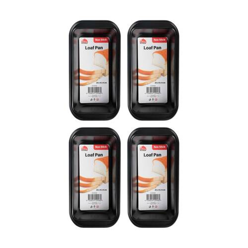 4PK Culinary Kitchen Non-Stick Rectangular Bread Baking Loaf Pan Tray 25x13cm