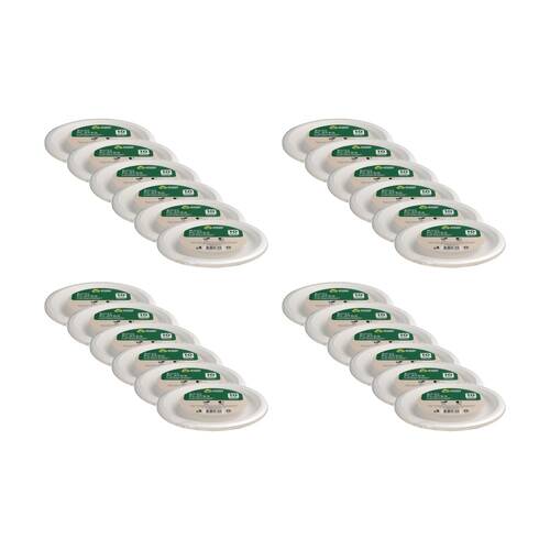 24x 10pc Braz Earth Friendly Disposable Round Plates Tableware Serveware 23cm