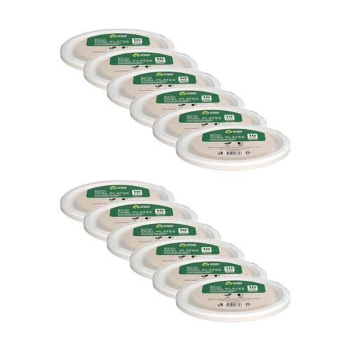 12x 10pc Braz Earth Friendly Disposable Oval Plates Tableware Serveware 26cm
