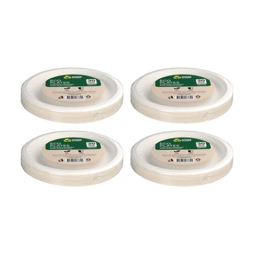 4x 30pc Braz Earth Friendly Disposable Round Plates Tableware Serveware 23cm