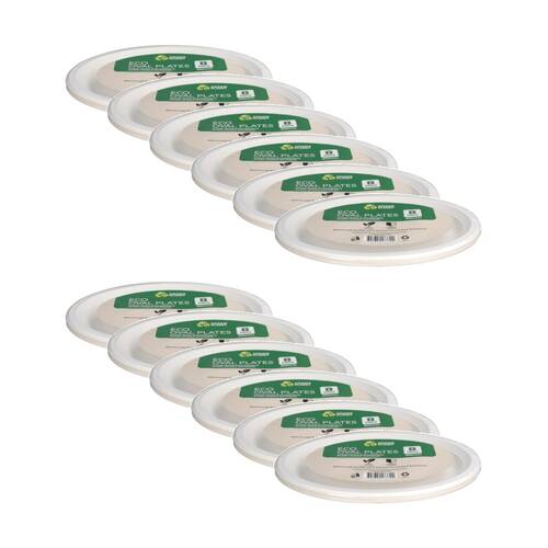 12x 8pc Braz Earth Friendly Disposable Oval Plates Tableware Serveware 30cm