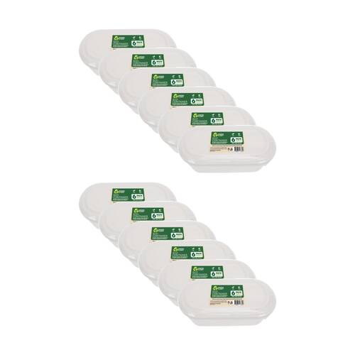 12x 6pc Braz Earth Friendly Takeaway Containers Tableware Serveware 800ml