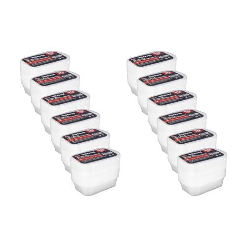 12x 10pc Braz Reusable Rectangular Food Storage Containers W/ Lids 350ml Clear