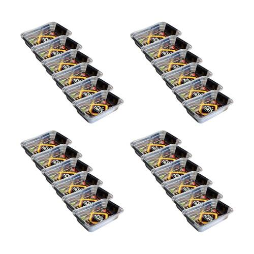 24x 4pc Braz Aluminium Foil Disposable Rectangle Trays Mini 22x16x4cm Silver