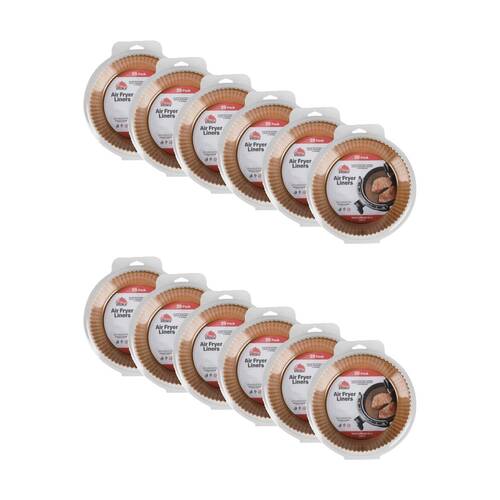 12x 20pc Braz Round Non-Stick Heat Resistant Air Fryer Liners 20x5cm