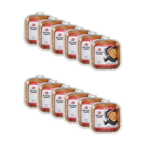 12x 20pc Braz Square Non-Stick Heat Resistant Air Fryer Liners 20x5cm
