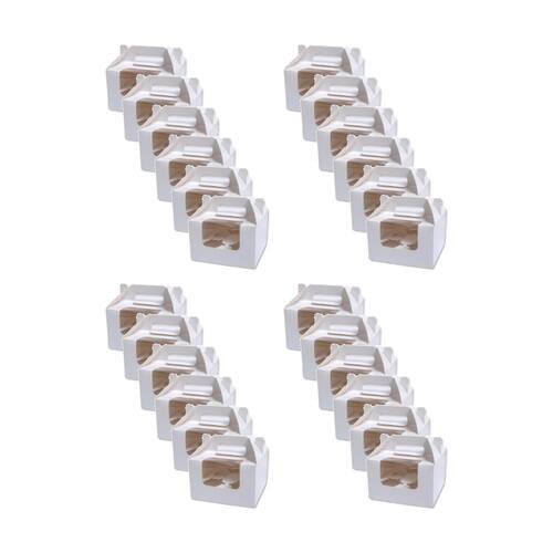 24x Braz Cardboard Cupcake Storage Box W/ Clear Window & Handle 16x16x11cm White