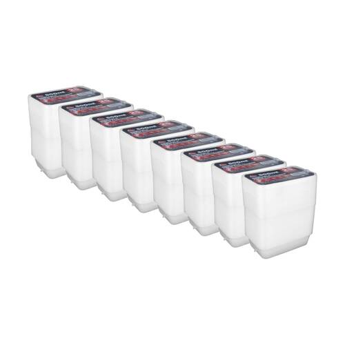 8x 25pc Braz Reusable Rectangular Food Storage Containers W/ Lids 500ml Clear
