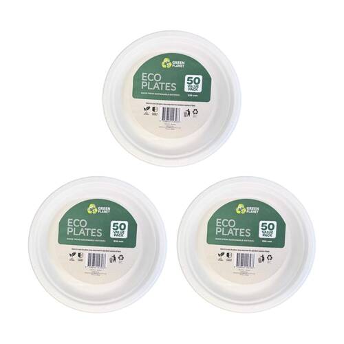 3x 50pc Braz Earth Friendly Disposable Plates Tableware Serveware 23cm