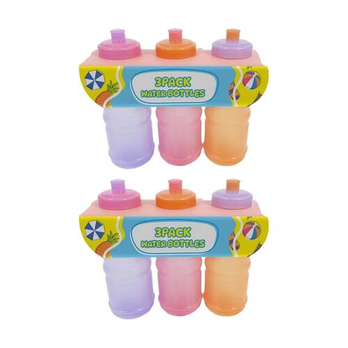 2x 3pc Drink More H2O Kids Water/Drink Bottle Set Multicoloured 550mL