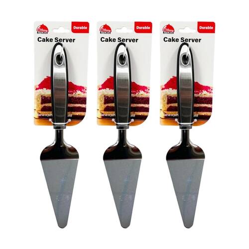 3PK Culinary Kitchen Stainless Steel Cake Server Cooking Utensil Silver/Black