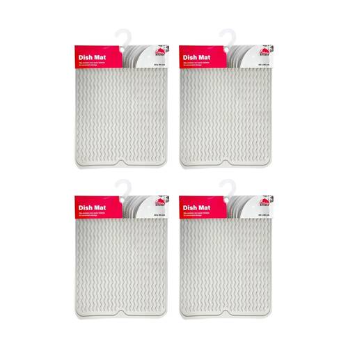 4PK Culinary Kitchen Slip-Resistant Heat Protection Dish Mat 30x40.5cm White