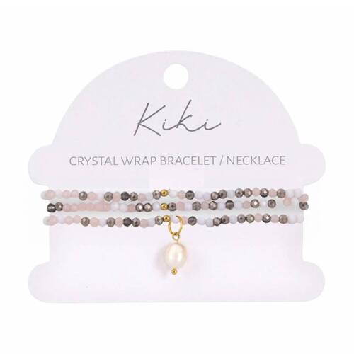 Kiki Aurora Crystal Wrap Jewellery Bracelet Necklace Stainless Pink