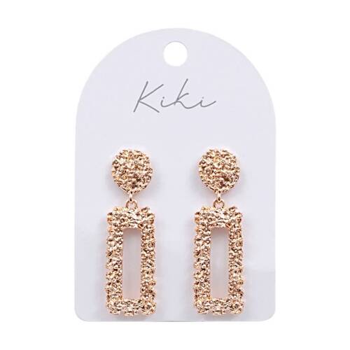 Kiki Luxe Rectangle Earrings Stainless Steel Lightweight Gold
